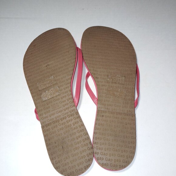 Gap's Leather flip flops Size 10 Hot Pink - Picture 2 of 6